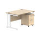Core Desk With Underdesk Pedestal - 2 or 3 Draw